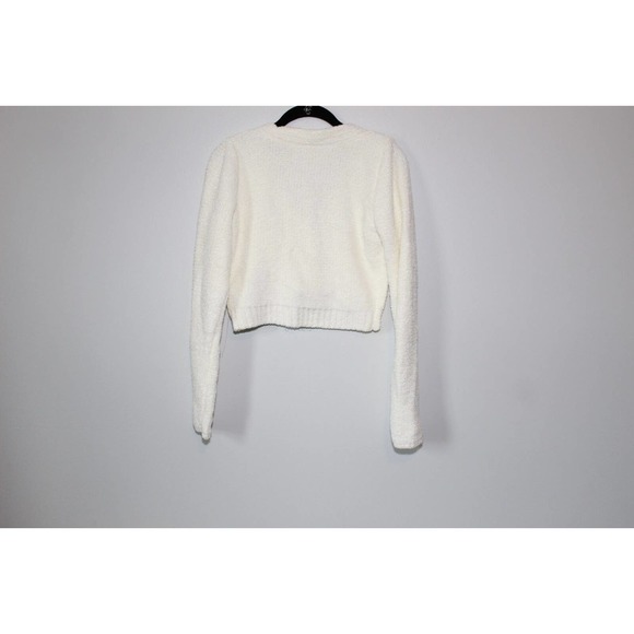 NWT Urban Outfitters Dina Crop Cardigan Ivory Chenille Size Medium H14089 - Picture 13 of 16